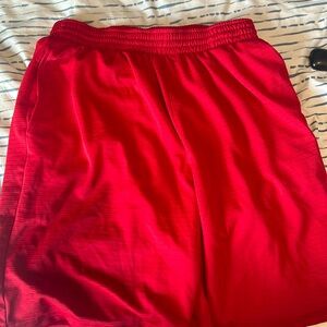 Red basketball shorts they don’t have a brand